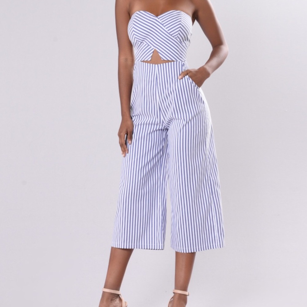 Stripe Type Jumpsuit